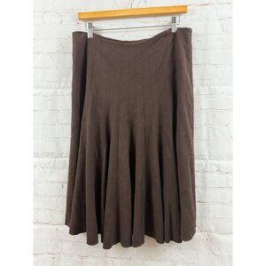 Evelyn Skirt Womens Size 10 Brown Pleaded Polyester Wool Blend Lined Minimalist